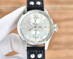Replica IWC Pilot Chronograph Watch Stainless Steel Case Silver Dial 45mm